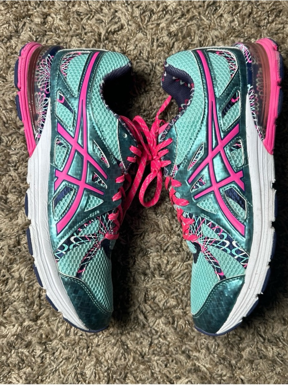 ASICS GEL-Preleus T480N Women’s Running Shoes Teal Pink Mesh Sneakers US 11